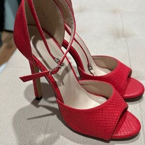 Elegant Red Strappy Heels